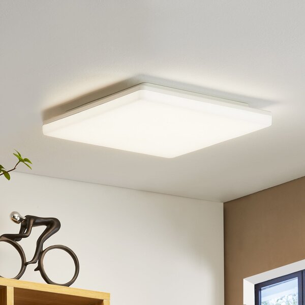 PRIOS Prios Artin plafonieră LED, unghiulară, 33 cm, Alb, Baie, Plastic, Modern