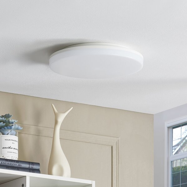 PRIOS Prios Artin plafonieră LED, senzor, rotundă, 28 cm, Alb, Baie, Plastic, Modern