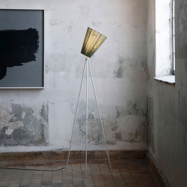 Lampadar Northern, Oslo Wood, reglabil, Verde, Camera de zi, Țesătură / Textil, Design