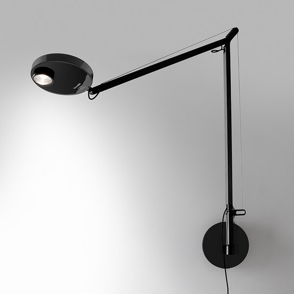 Lampă de perete Artemide, Demetra, reglabil, Negru, dormitor, Metal, Modern