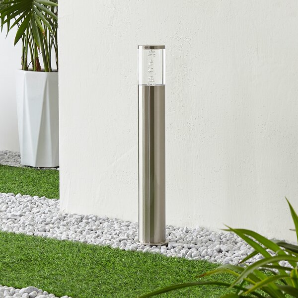 Lindby Lampă cu soclu LED Belen, oțel inoxidabil, Metalic, Metal, Modern, Boltă de exterior / cale de acces