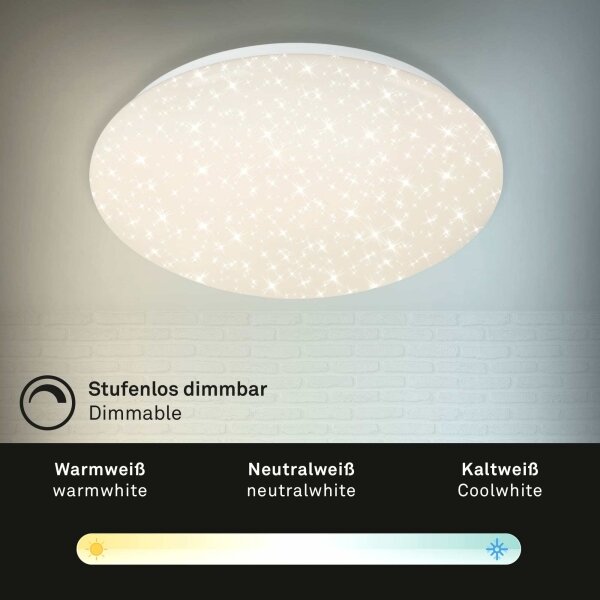 Briloner 3373-016 - Plafonieră LED dimabilă STARRY LED/15W/230V 3000-6500K + telecomandă