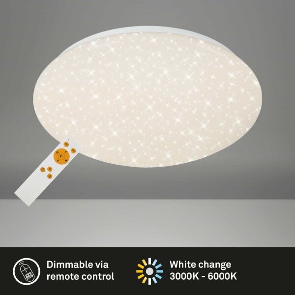 Briloner 3373-016 - Plafonieră LED dimabilă STARRY LED/15W/230V 3000-6500K + telecomandă