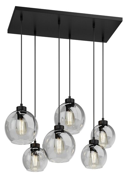 Lustră Pendul TK Lighting, Cubus, reglabil, Gri, Camera de zi, Sticlă, Modern