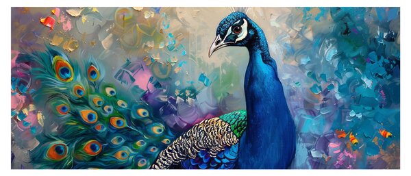 Tablou - Pictura de un păun (120x50 cm)