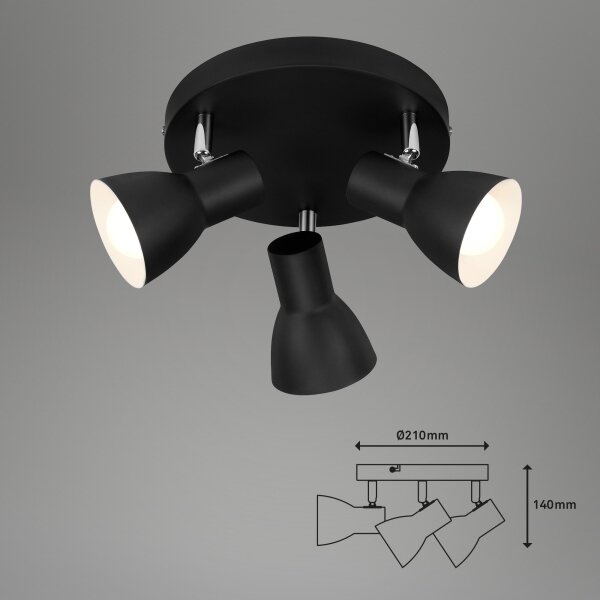 Briloner 2860-035 - Lampă spot CUP 3xE14/25W/230V negru