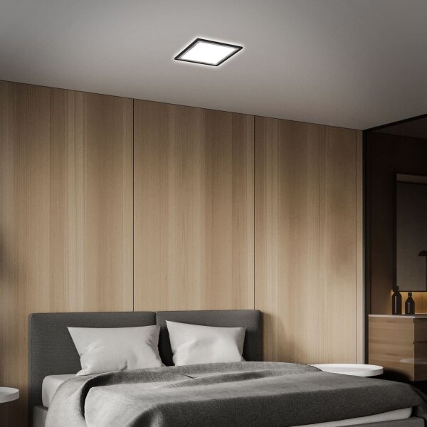 Briloner 7457-414 - Plafonieră LED SLIM 18W/230V 4000K 29x29 cm neagră