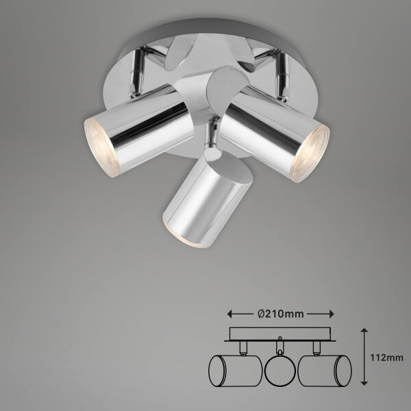 Briloner 2731-038 - Corp de iluminat tip spot CUP 3xGU10/5W/230V, crom lucios