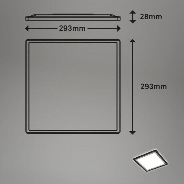 Briloner 7457-414 - Plafonieră LED SLIM 18W/230V 4000K 29x29 cm neagră