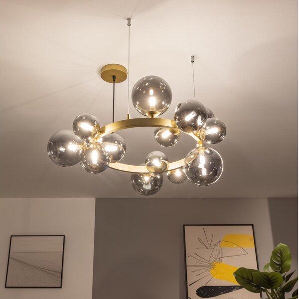 Lustră LED pe cablu Brilagi MILLA 15xG9/3W/230V auriu/fumuriu