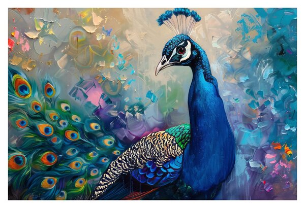 Tablou - Pictura de un păun (90x60 cm)