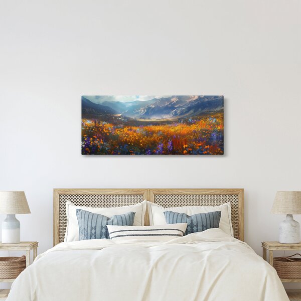 Tablou - Peisaj montan pictat II. (120x50 cm)