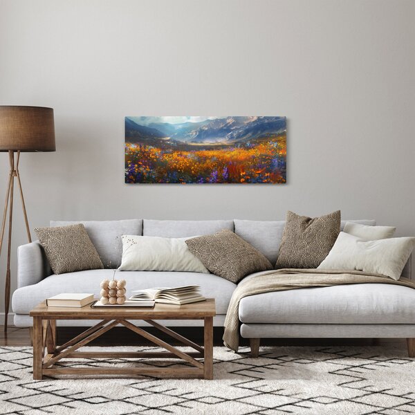 Tablou - Peisaj montan pictat II. (120x50 cm)