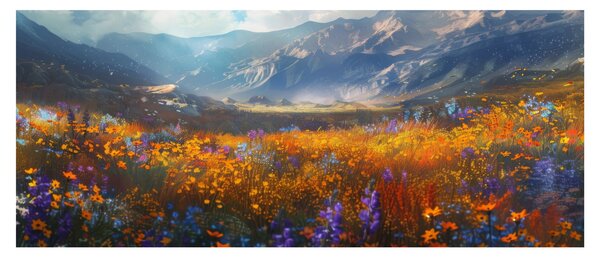 Tablou - Peisaj montan pictat II. (120x50 cm)