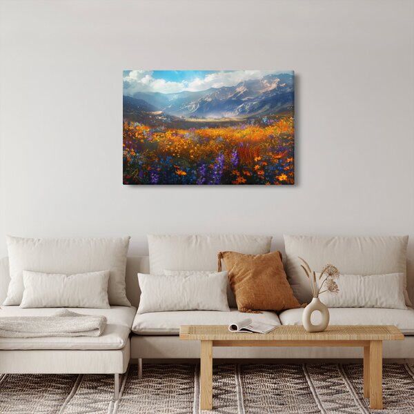 Tablou - Peisaj montan pictat II. (90x60 cm)