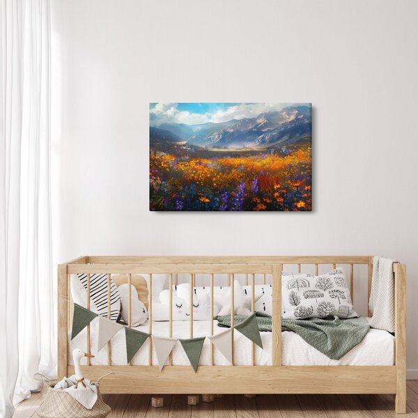 Tablou - Peisaj montan pictat II. (90x60 cm)