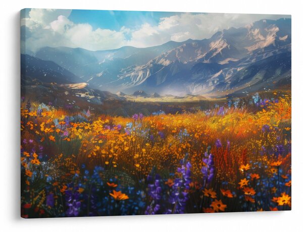 Tablou - Peisaj montan pictat II. (70x50 cm)
