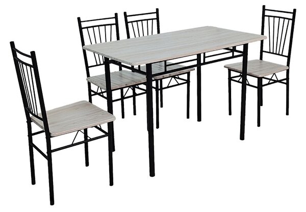 Set masa si scaune dining 5 buc. Roza, Stejar, 110x60x90 cm