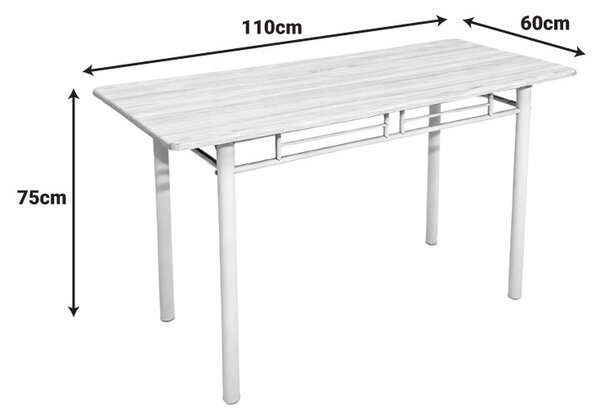 Set masa si scaune dining 5 buc. Roza, Stejar, 110x60x90 cm