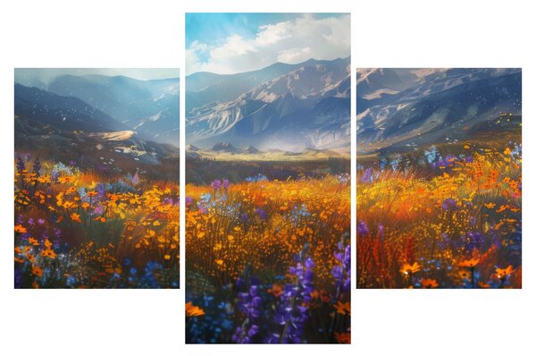 Tablou - Peisaj montan pictat II. (90x60 cm)