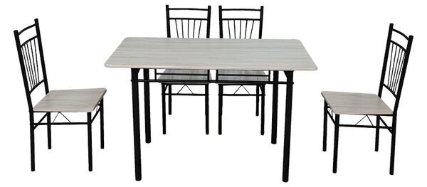 Set masa si scaune dining 5 buc. Roza, Stejar, 110x60x90 cm