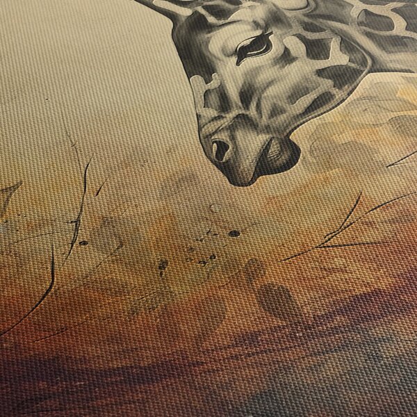 Tablou - Girafă, pictură (cu ceas) (90x30 cm)