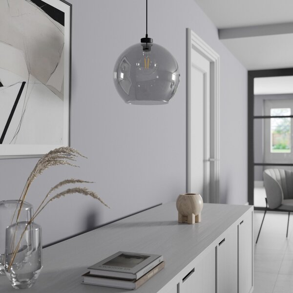 Lustră Pendul TK Lighting, Cubus, reglabil, Gri, Camera de zi, Sticlă, Modern