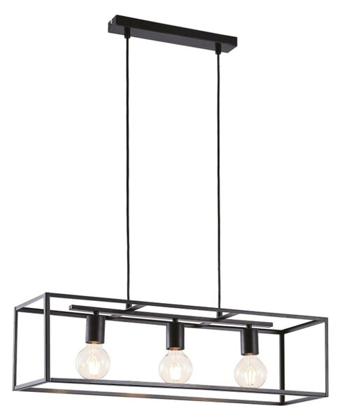Lustră Pendul Lindby, Emily, reglabil, Negru, Bucătărie, Metal, Modern