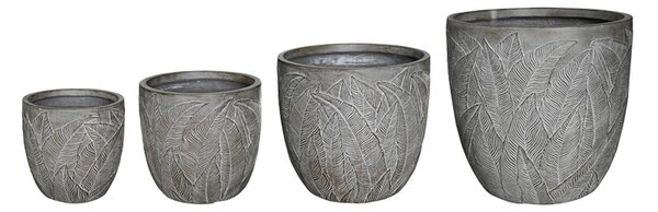 Set 4 buc. ghivece decorative, Oniella, Gri, 44.5x44.5x43.5 cm