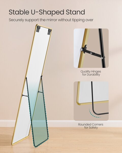 Oglinda de podea Songmics Auriu 160x50