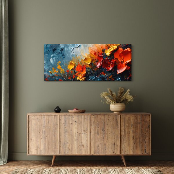 Tablou - Pictură abstractă de flori III. (120x50 cm)