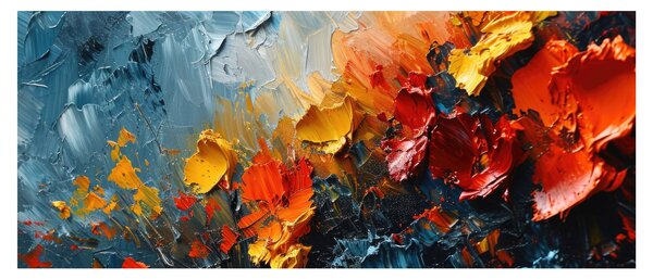Tablou - Pictură abstractă de flori III. (120x50 cm)