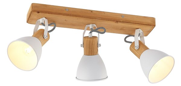 Plafoniere Lindby, Merela, reglabil, Lemn, Camera de zi, Lemn, Scandinavă