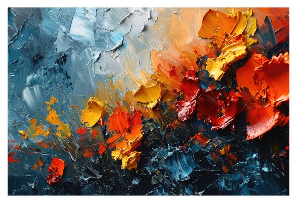 Tablou - Pictură abstractă de flori III. (90x60 cm)