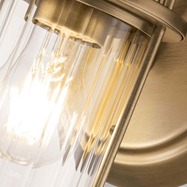 QUOIZEL Aplică Riggs IP44, alamă antică, 1 lumină, Bronz / Alamă Veche, Baie, Metal