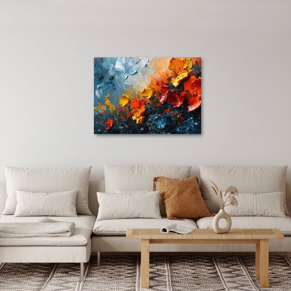 Tablou - Pictură abstractă de flori III. (70x50 cm)
