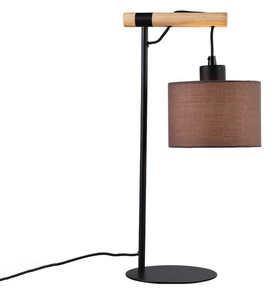 Viokef Lampa de masă Rika, înălțime 46 cm, gri/negru, țesătură/metal, reglabil, Gri, Camera de zi / sufragerie, Țesătură / Textil