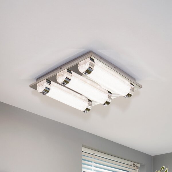 EGLO Tolorico plafonieră LED, 35 cm pătrat, Metalic, Camera de zi / sufragerie, Metal, Modern, Plafon cu flacără multiplă