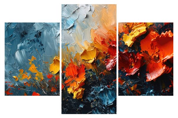 Tablou - Pictură abstractă de flori III. (90x60 cm)