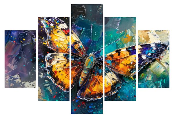 Tablou - Fluture, pictură în ulei (150x105 cm)