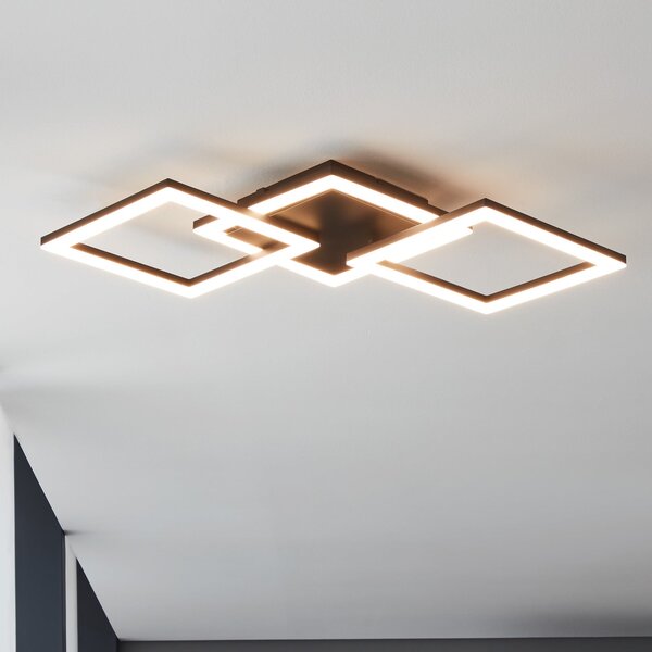 EGLO connect Paranday-Z plafonieră LED 3 bec 65cm, reglabil, Negru, Camera de zi / sufragerie, Metal, Modern