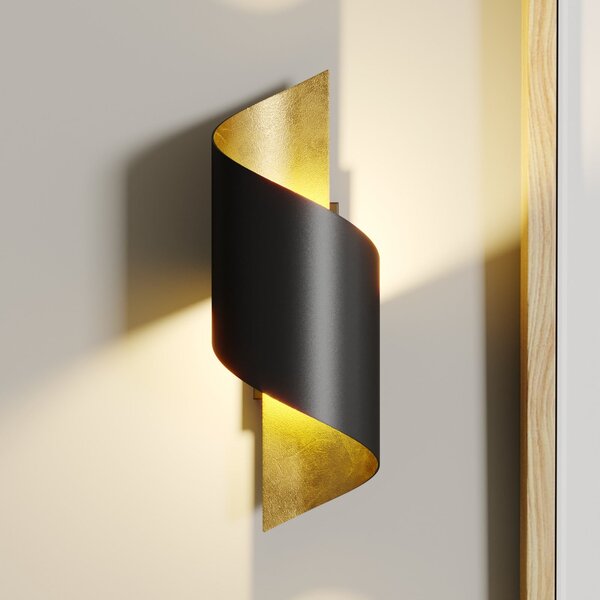 Lindby Aplică de perete Desirio, set 3, negru, auriu, G9, reglabil, Negru, dormitor, Metal, Modern