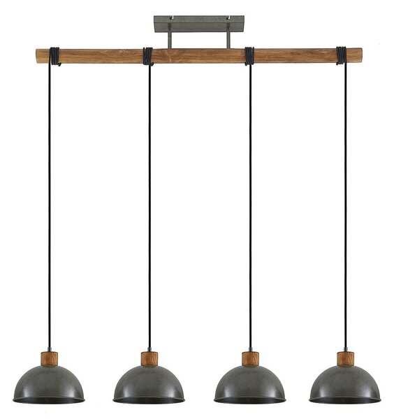 Lustră Pendul Lindby, Durbis, reglabil, Gri, Bucătărie, Lemn, Vintage