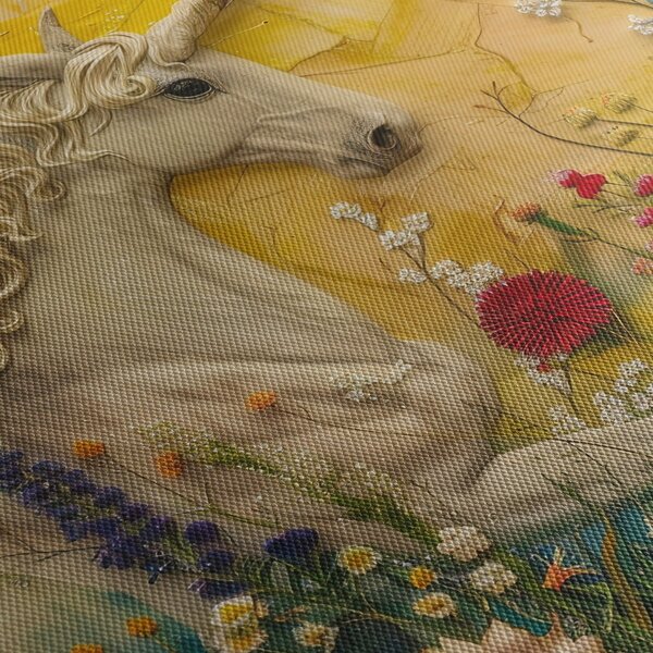 Tablou - Unicorn cu flori (90x60 cm)
