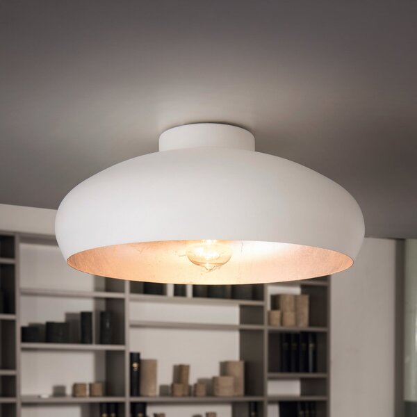 EGLO Plafonieră metalică Mogano, Ø40cm, alb, reglabil, Alb, Camera de zi / sufragerie, Metal, Scandinavă