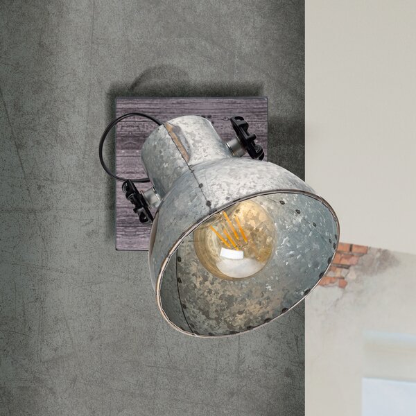 EGLO Barnstaple plafonieră cu design industrial o sursă, reglabil, Gri, Camera de zi / sufragerie, Metal, Design industrial