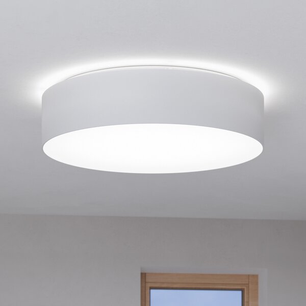 EGLO connect Romao-Z plafonieră LED, Ø57cm, alb, reglabil, Alb, Camera de zi / sufragerie, Țesătură / Textil