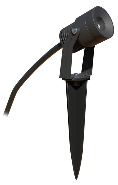 EVN Merlo LED reflector de grădină cu vârf la sol,, Negru, Metal, Modern