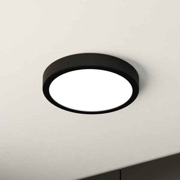 EGLO Plafonieră cu LED Fueva 5 IP44 3000K negru Ø21cm, Negru, Baie, Metal