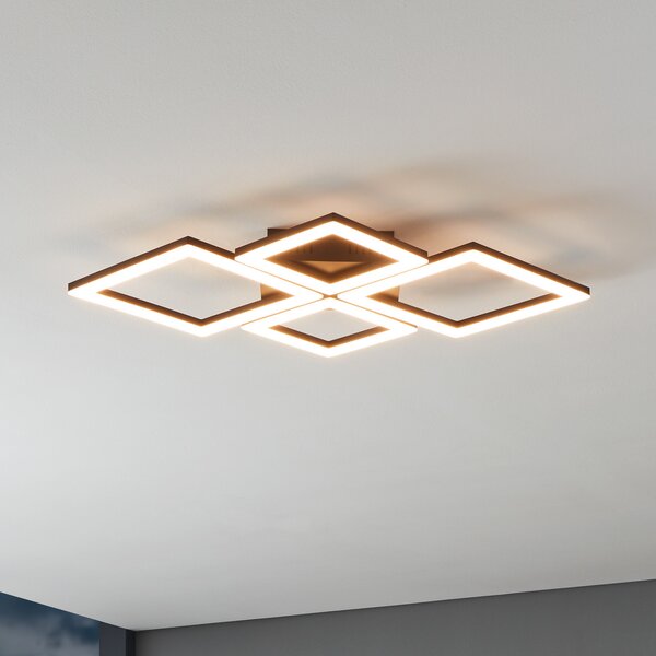 EGLO connect Paranday-Z plafonieră LED 4 bec 63cm, reglabil, Negru, Camera de zi / sufragerie, Metal, Modern